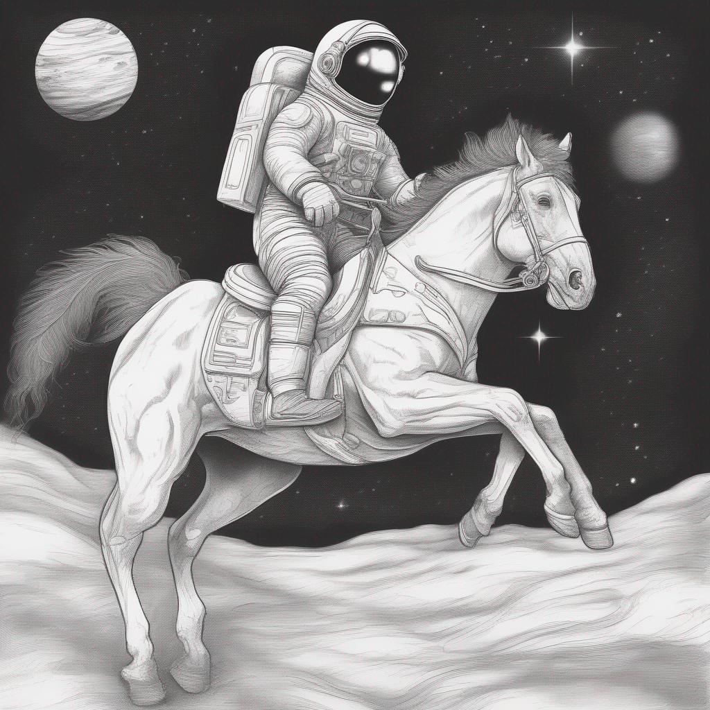 astronaut wearing a horse
